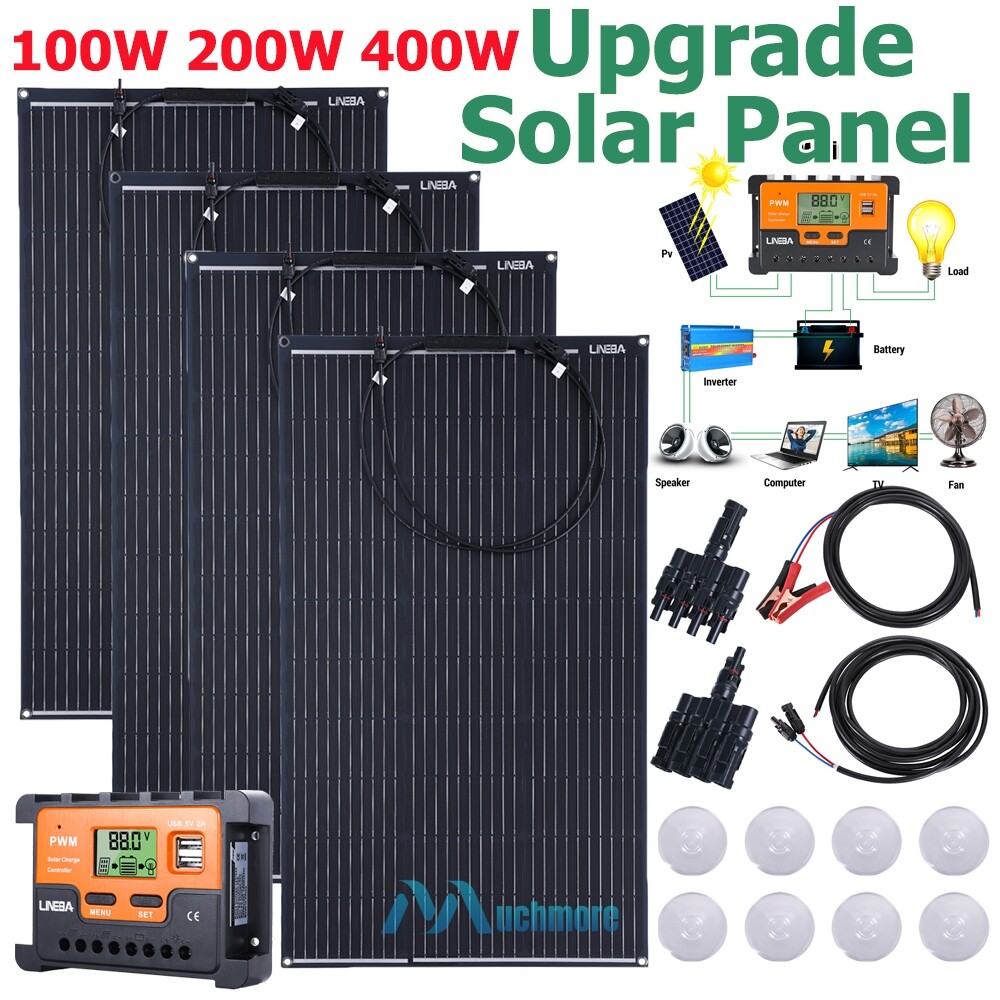 Flexible Solar Panel Mono 4000W Home Power Generator Camping RV Battery Charger