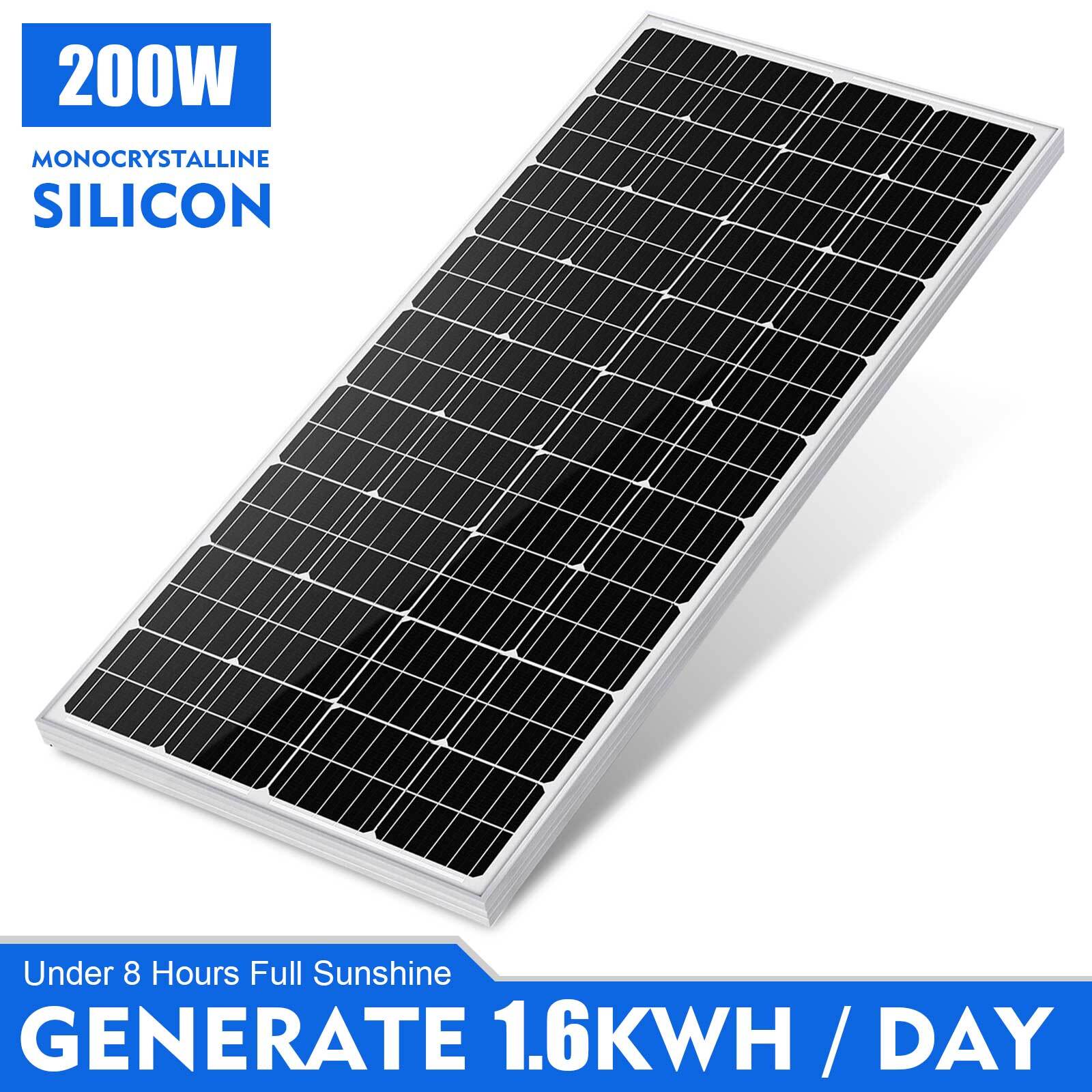 200W 12V Monocrystalline Solar Panel High Efficiency Battery Charger for Home RV