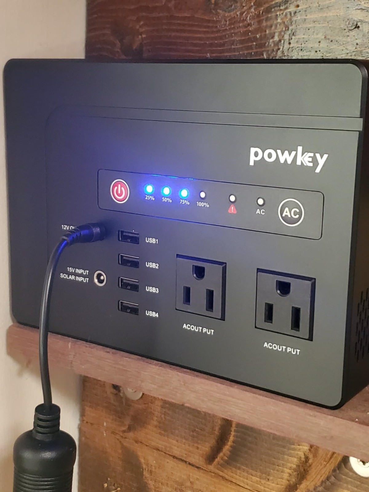 Open Box Powkey Portable Power Station 200W, 146Wh Portable Solar Generator