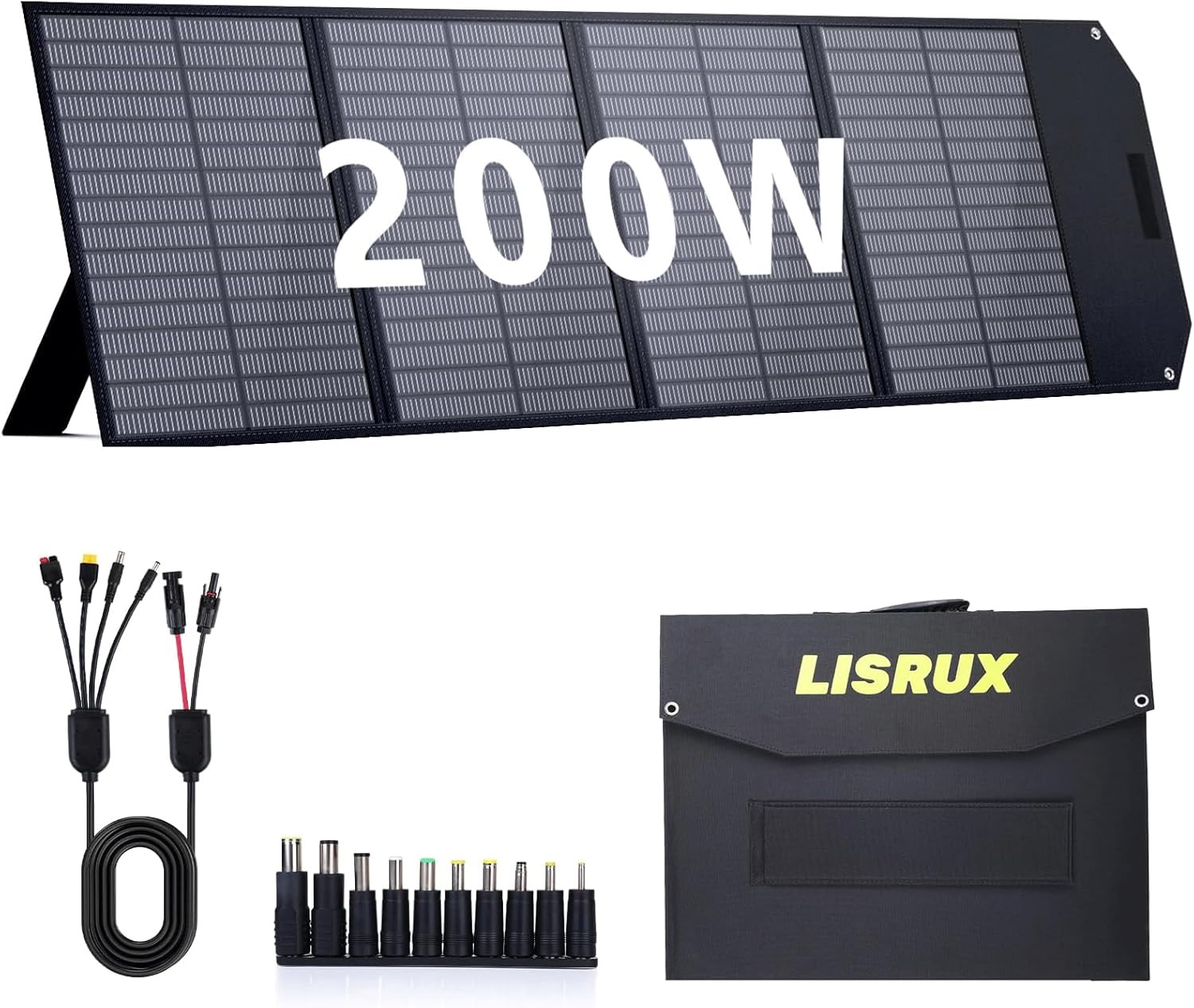 200W Portable Solar Panel, Foldable Solar Panel Power Backup, Solar Charger for