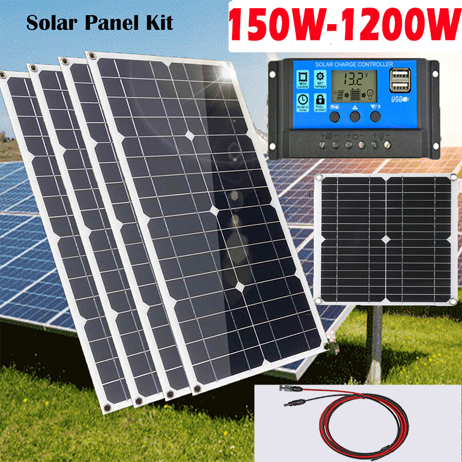 12V 150W-1200W Solar Panel Kit with High Efficiency Monocrystalline Solar Panel