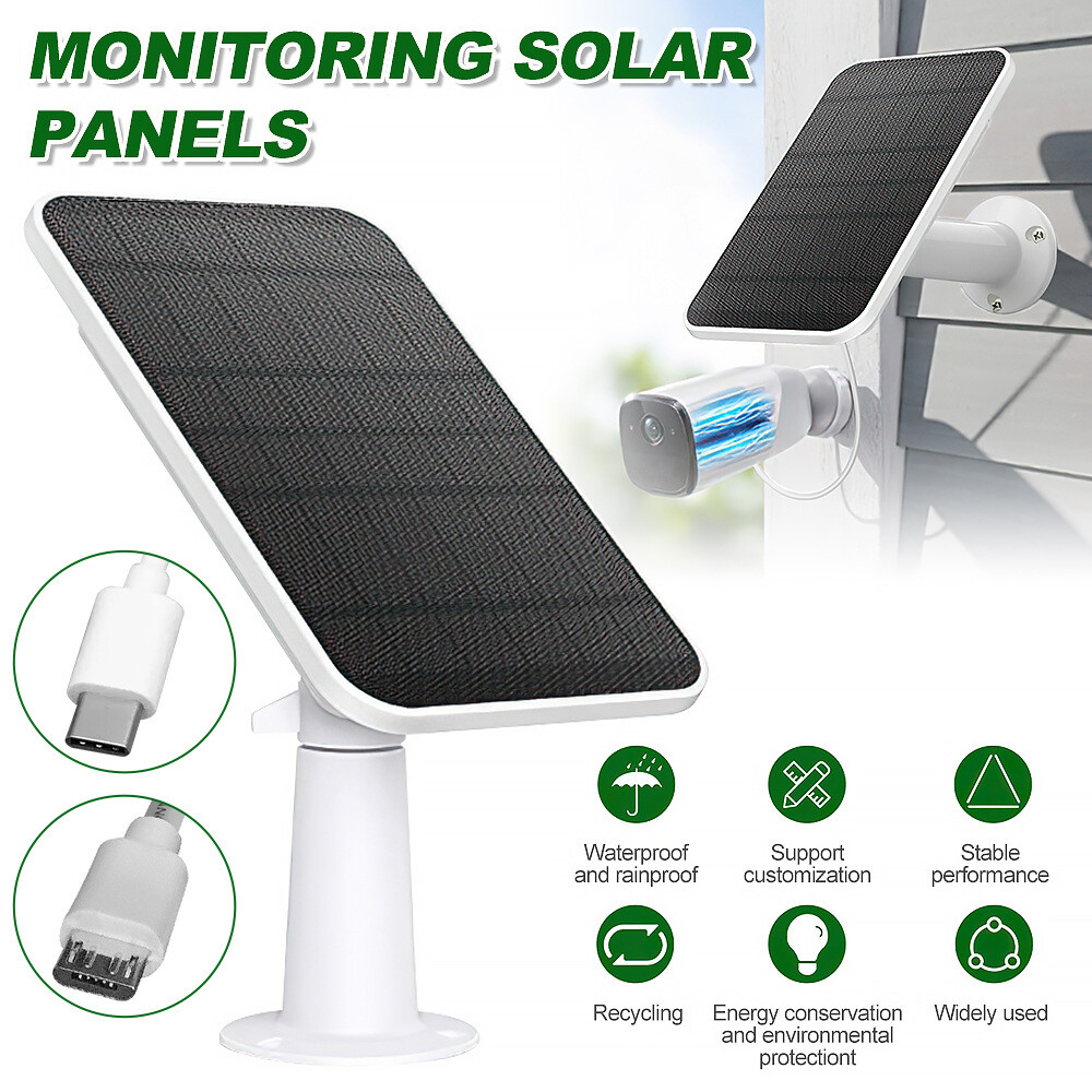 Waterproof Solar Panel Kit For Arlo Essential Spotlight Camera Doorbell Charger