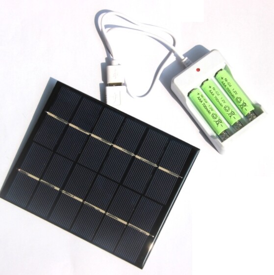 The 2W 6V solar panel mobile power charger AA/AAA battery charger