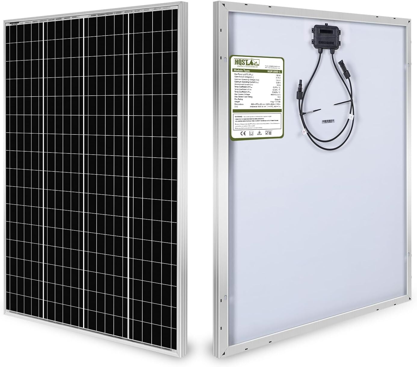 Hqst 100W 12V Monocrystalline Solar Panel High Efficiency Compact Design