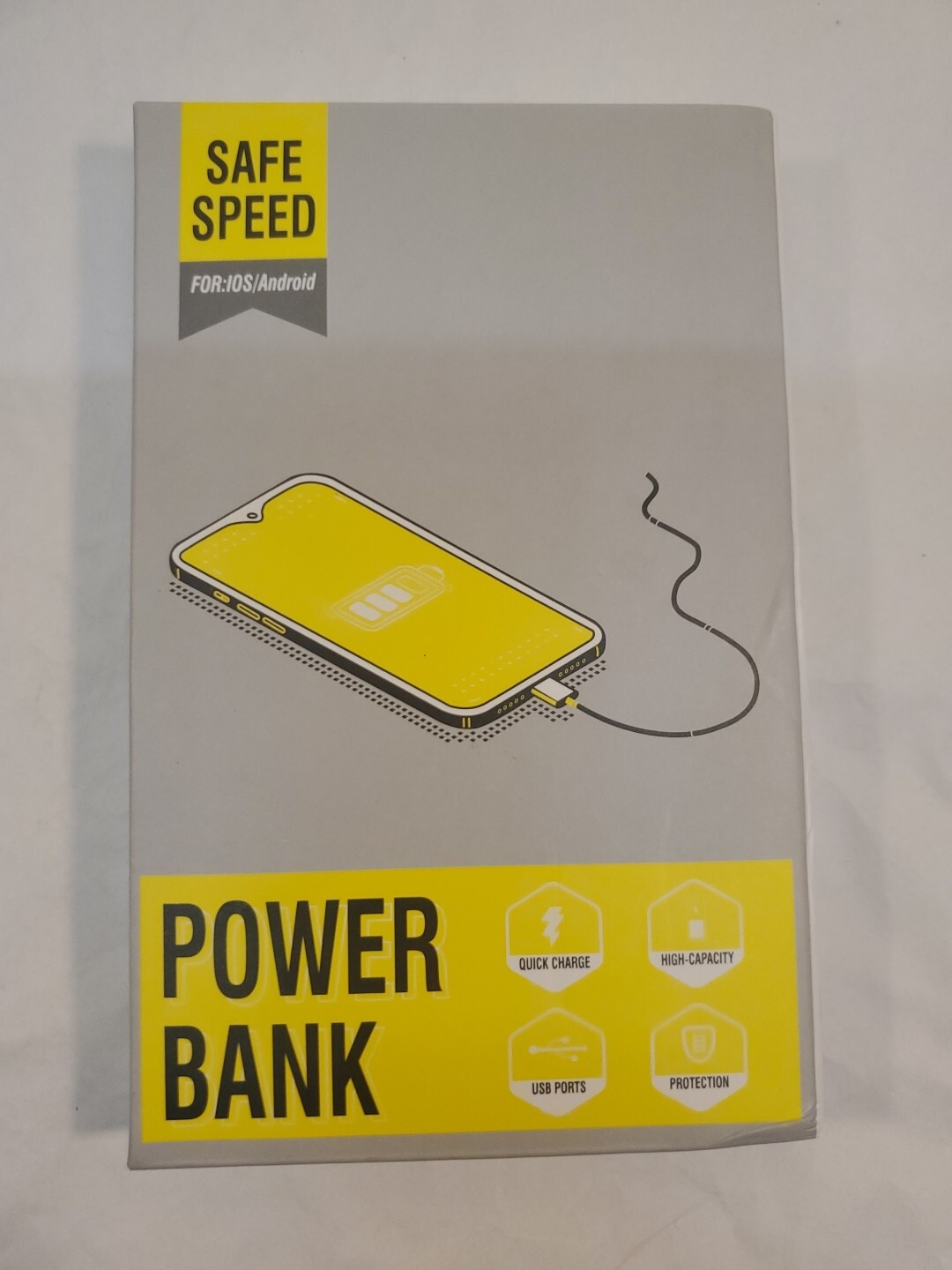 Solar Powered Power Bank Safe Speed For IOS & Android