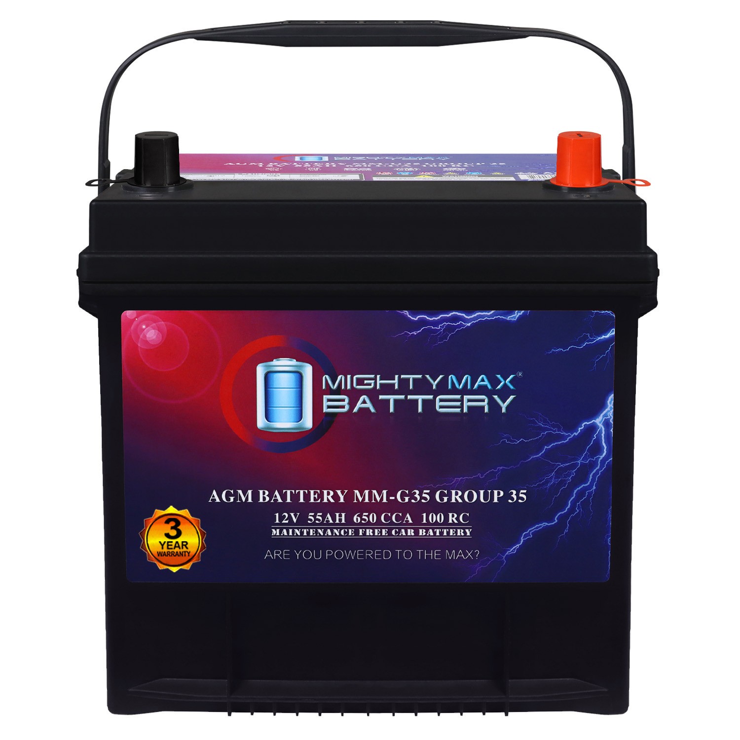 Mighty Max MM-G35 Group 35 12V 55Ah AGM Battery Compatible with Nissan Altima 17
