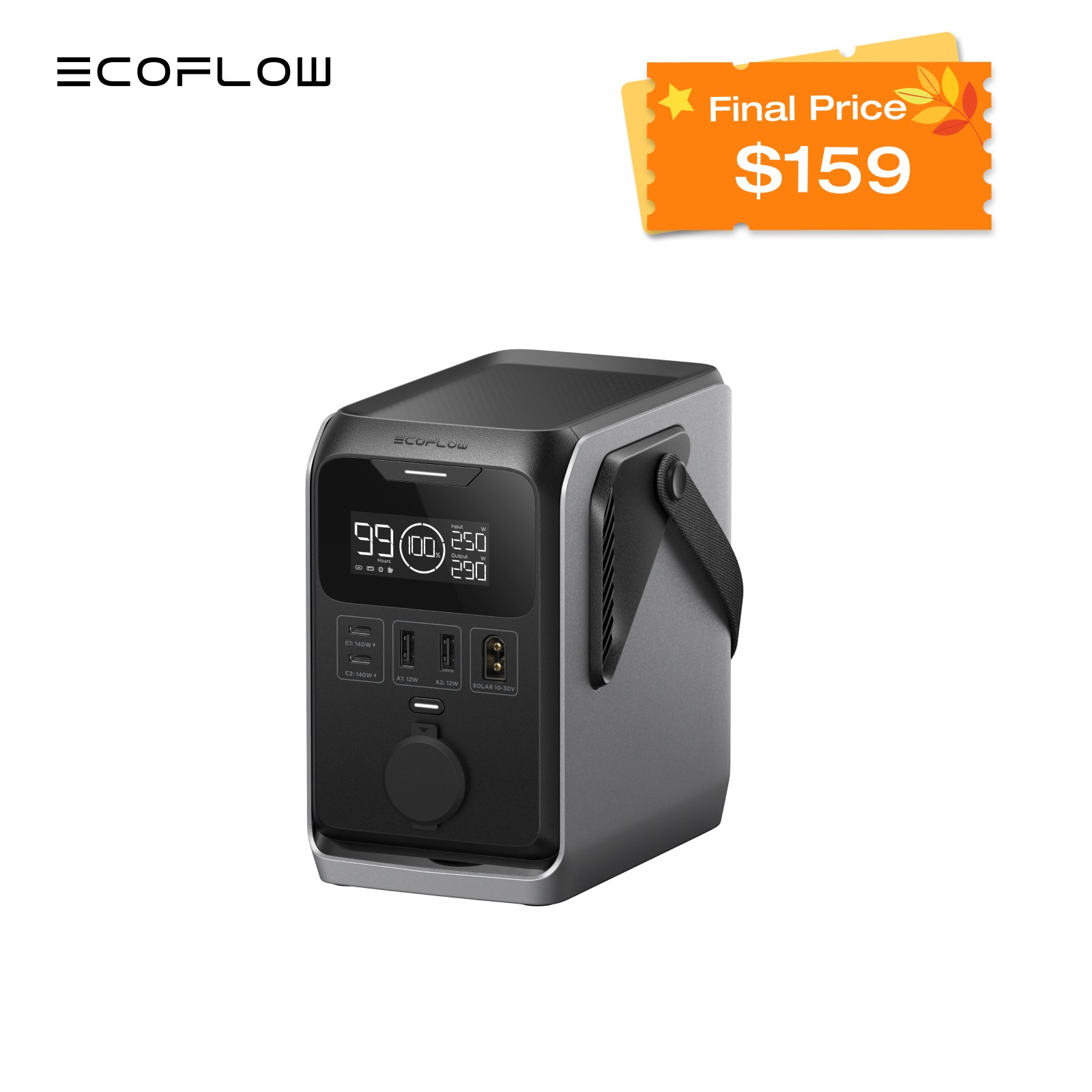 EcoFlow TRAIL 300 DC Portable Power Station 288Wh Battery 300W Solar Generator