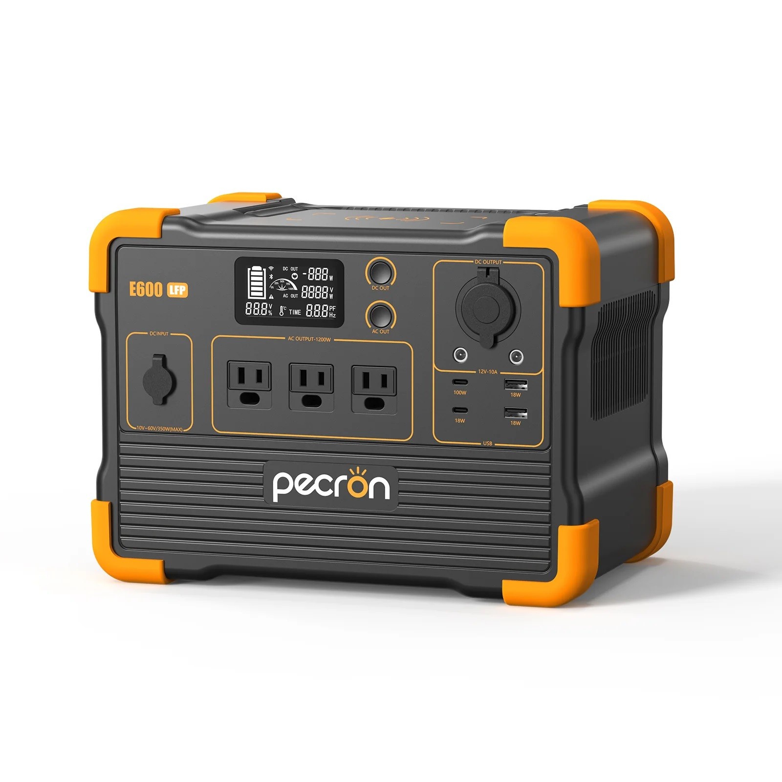 PECRON E600LFP 614Wh 1200W Portable Power Station LiFePO4 Solar Generator Camp