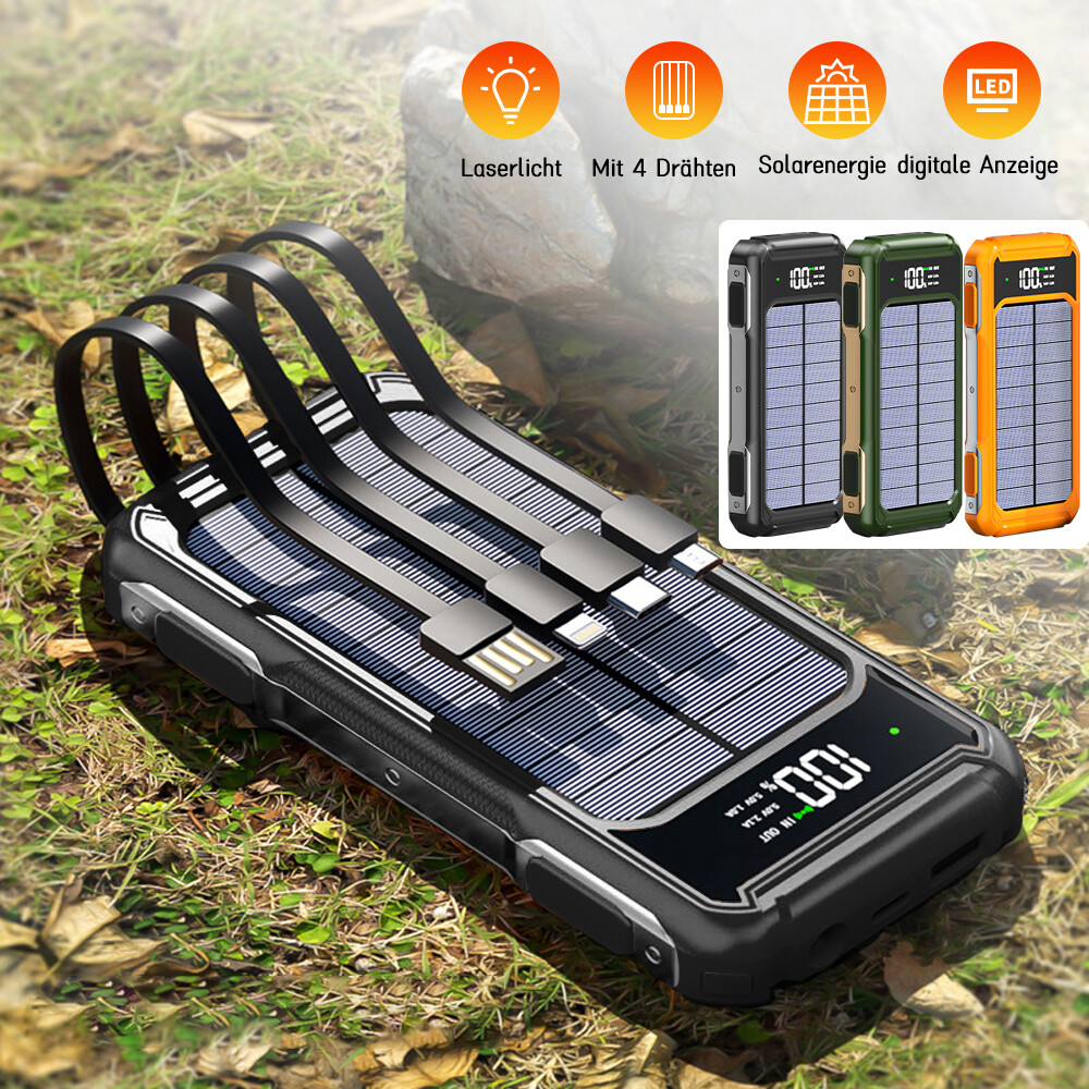 20000mAh Solar Power Bank 4 USB Backup External Battery Charger for Cell Phone