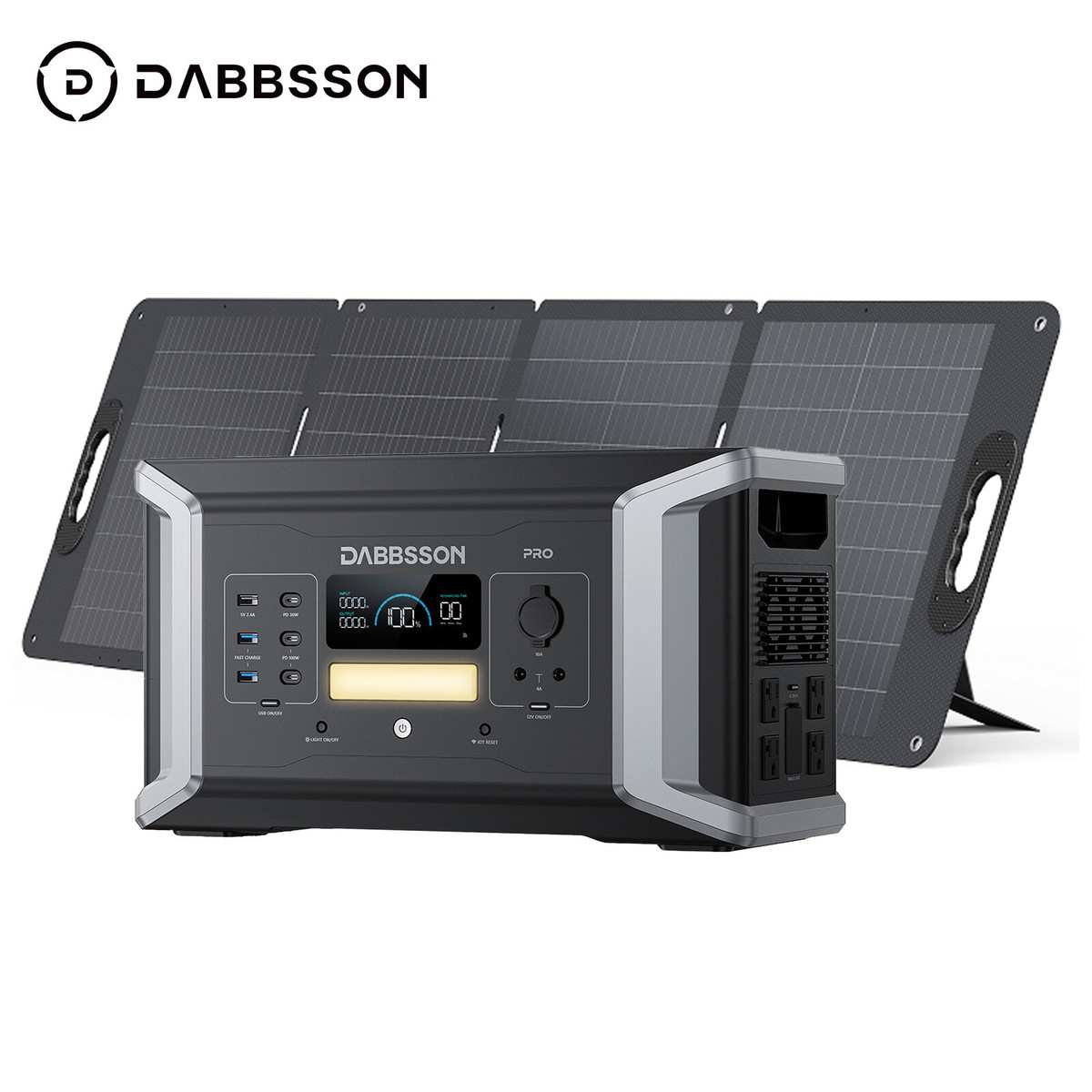 Dabbsson 1024Wh 2000W Portable Power Station Solar Generator w/120W Solar Panel