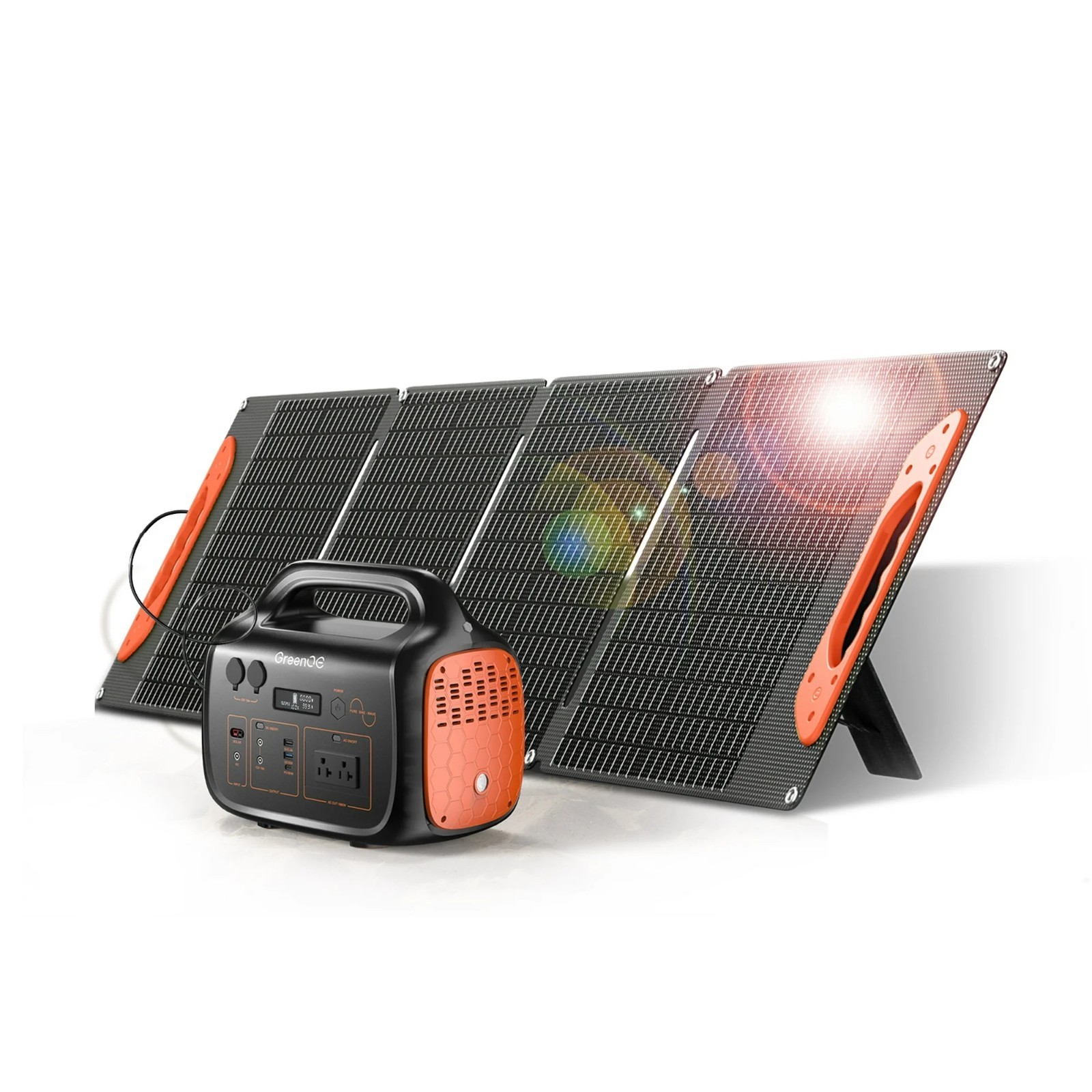 GreenOE 600W Solar Generator 655Wh Portable Power Station with 100W Solar Panel