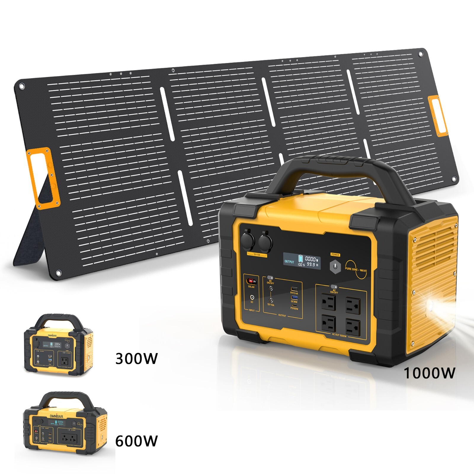 Mondawe 300W 600W 1000W Portable Power Station Solar Generator PEI IRON SERIES