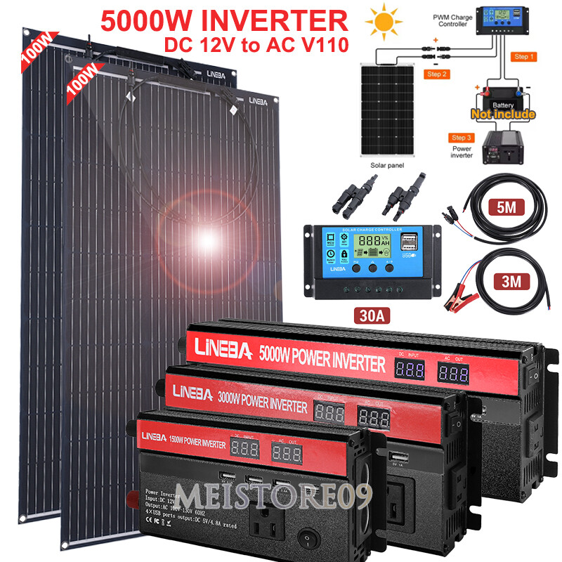 Solar Panel 200W 12V Portable Solar Panel Charger,With 5000W Inverter Controller