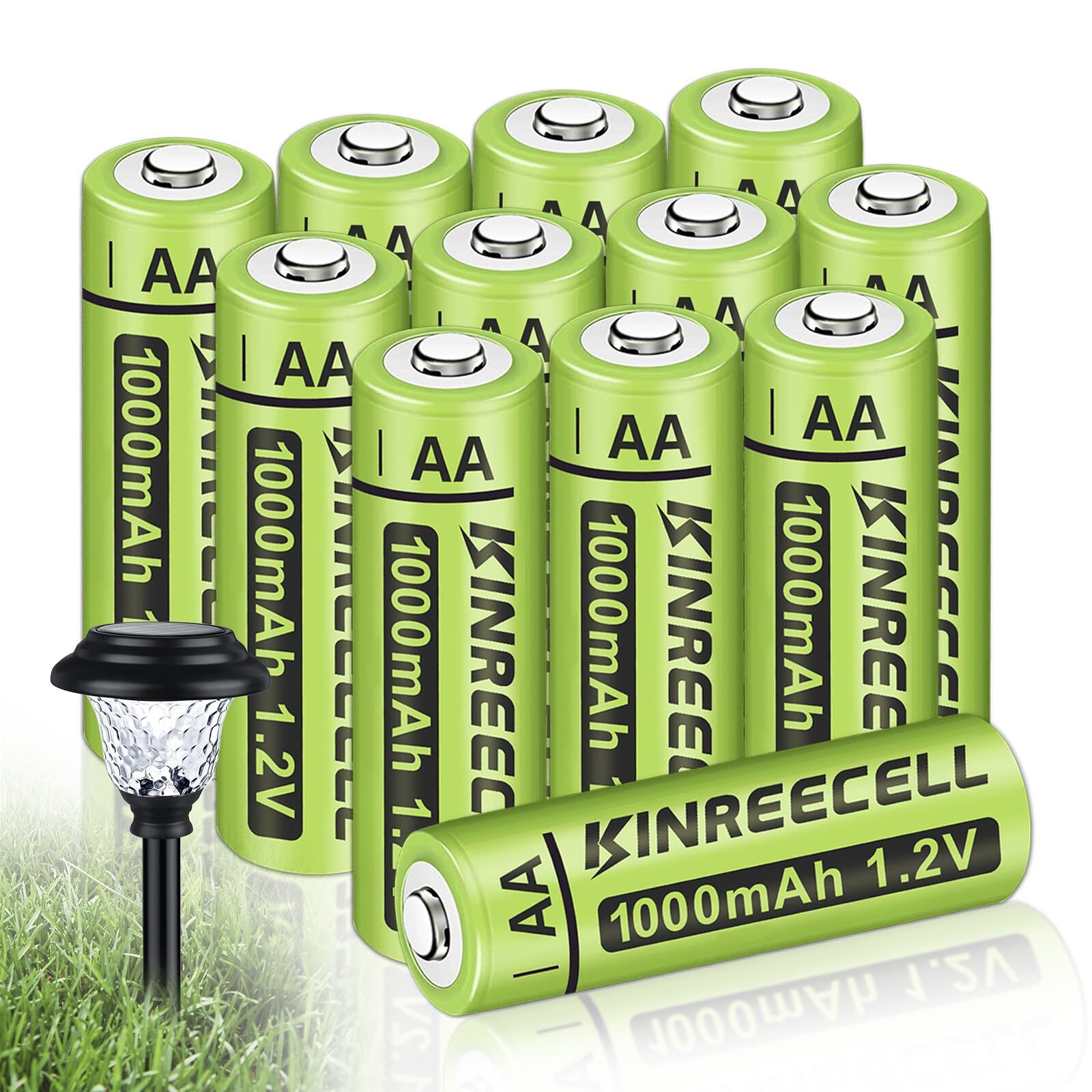 Rechargeable AA Batteries Ni-MH Double A Solar Batteries High Capacity 1.2V P…