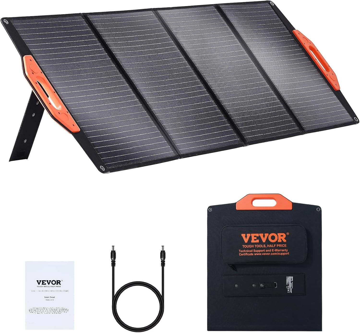 VEVOR Portable Monocrystalline Solar Panel, 120W Foldable Monocrystalline ETFE S