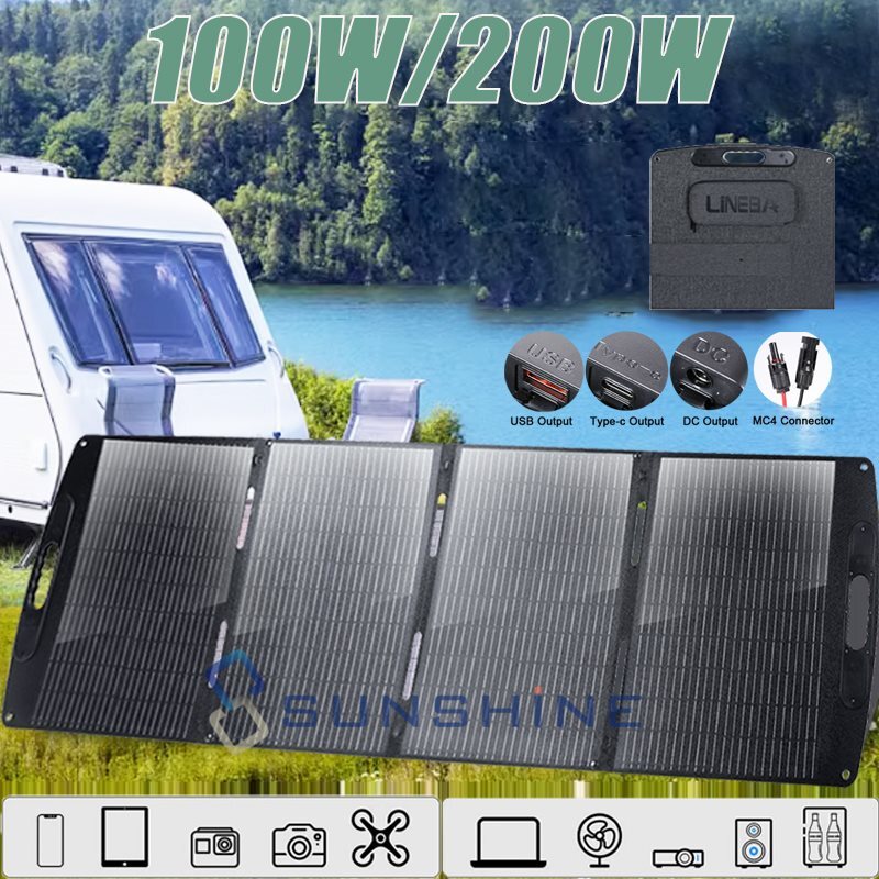 100W 200W 12V Mono Solar Panel 18V RV Home Off-Grid Caravan PV Boat Power Module