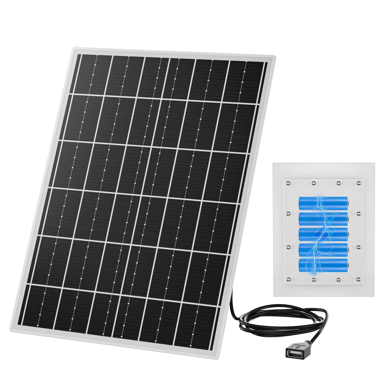 15W 12V Solar Panel Kit with 20000mAh LiFePO4 Battery & MPPT