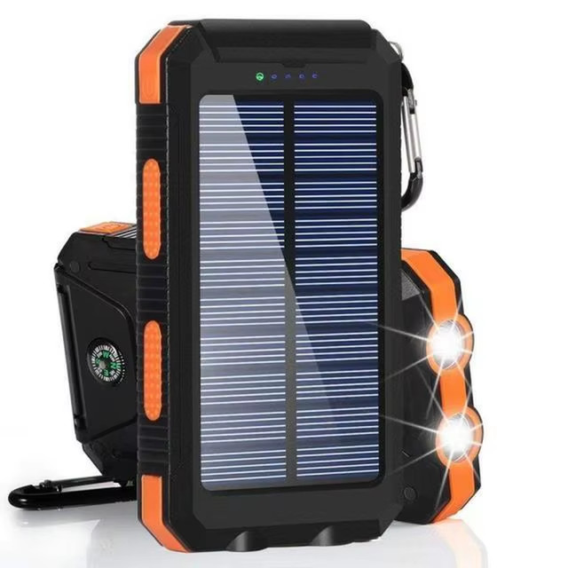 Solar Power Bank 80000mAh Portable Charger w/ LED Light External Battery Pack