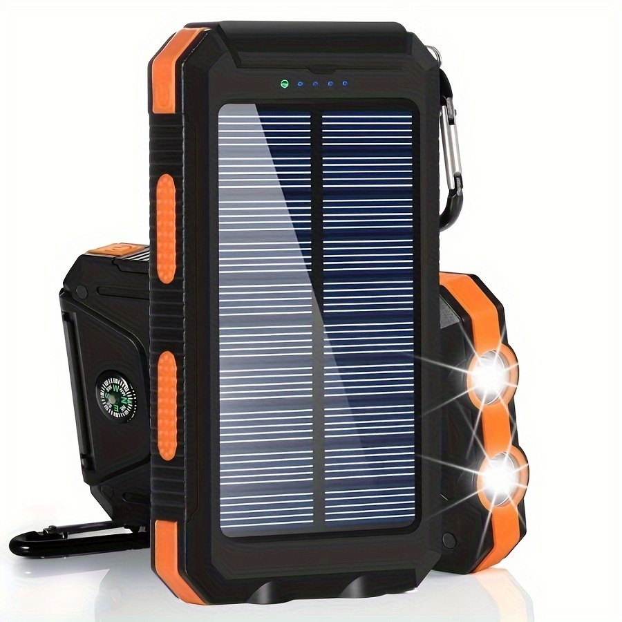 25800mAh Portable Charger Solar Power Bank Solar Panel Charger with Flashlight