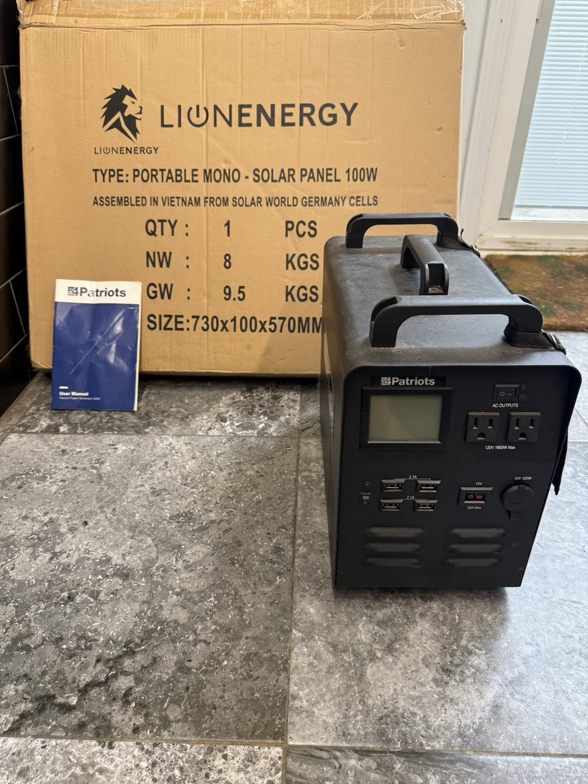 4 Patriots Solar Generator 1800w