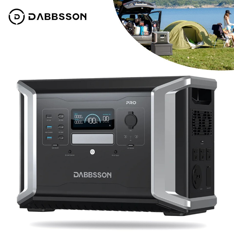 Dabbsson 2400W 1382Wh Portable Power Station Solar Generator for Camping & RVs