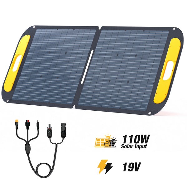 VTOMAN Portable Solar Panel for Solar Generator, 110W 19V Folding Solar Charger