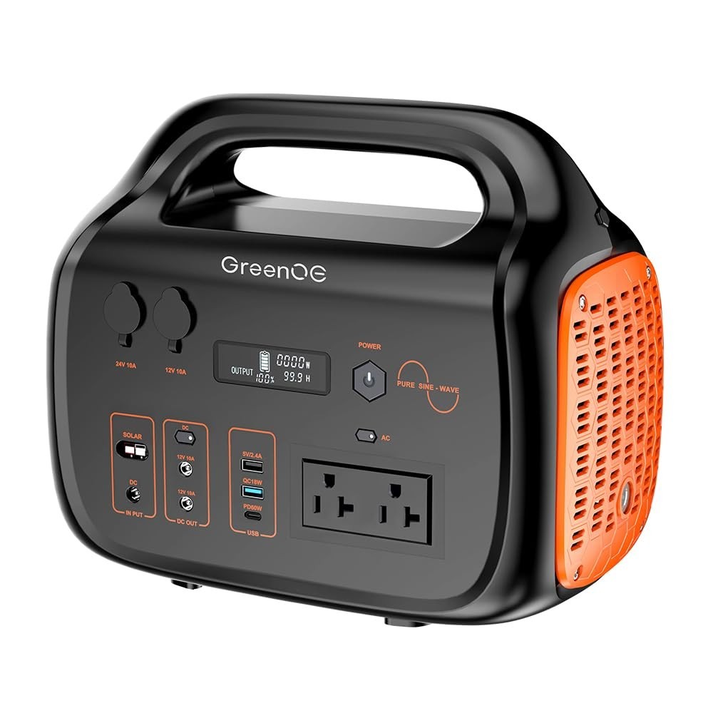 GreenOE Portable Power Station 600W 655Wh Solar Powered Generator Used