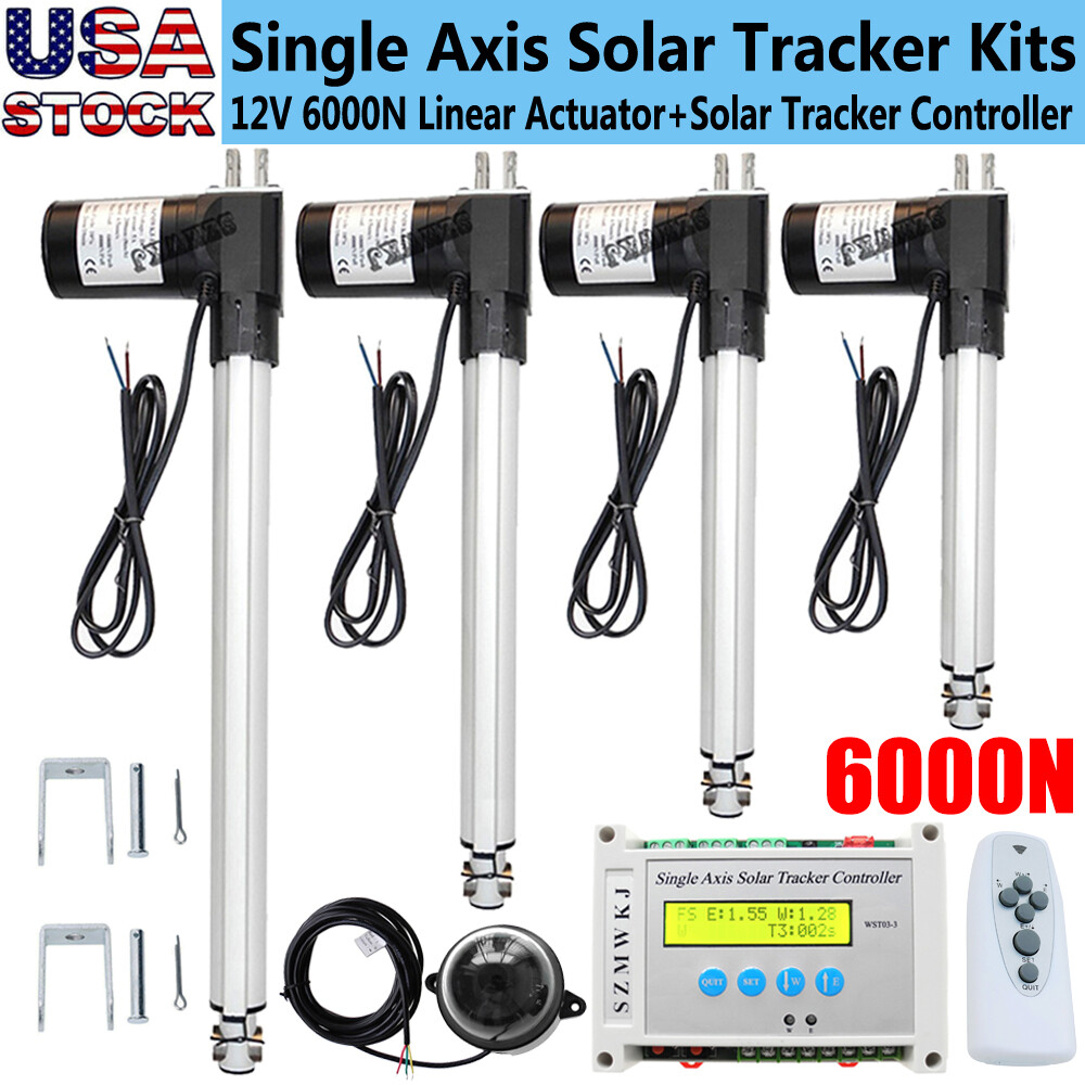 LCD Single Axis Solar Tracking Tracker Controller W/ DC12V 6000N Linear Actuator