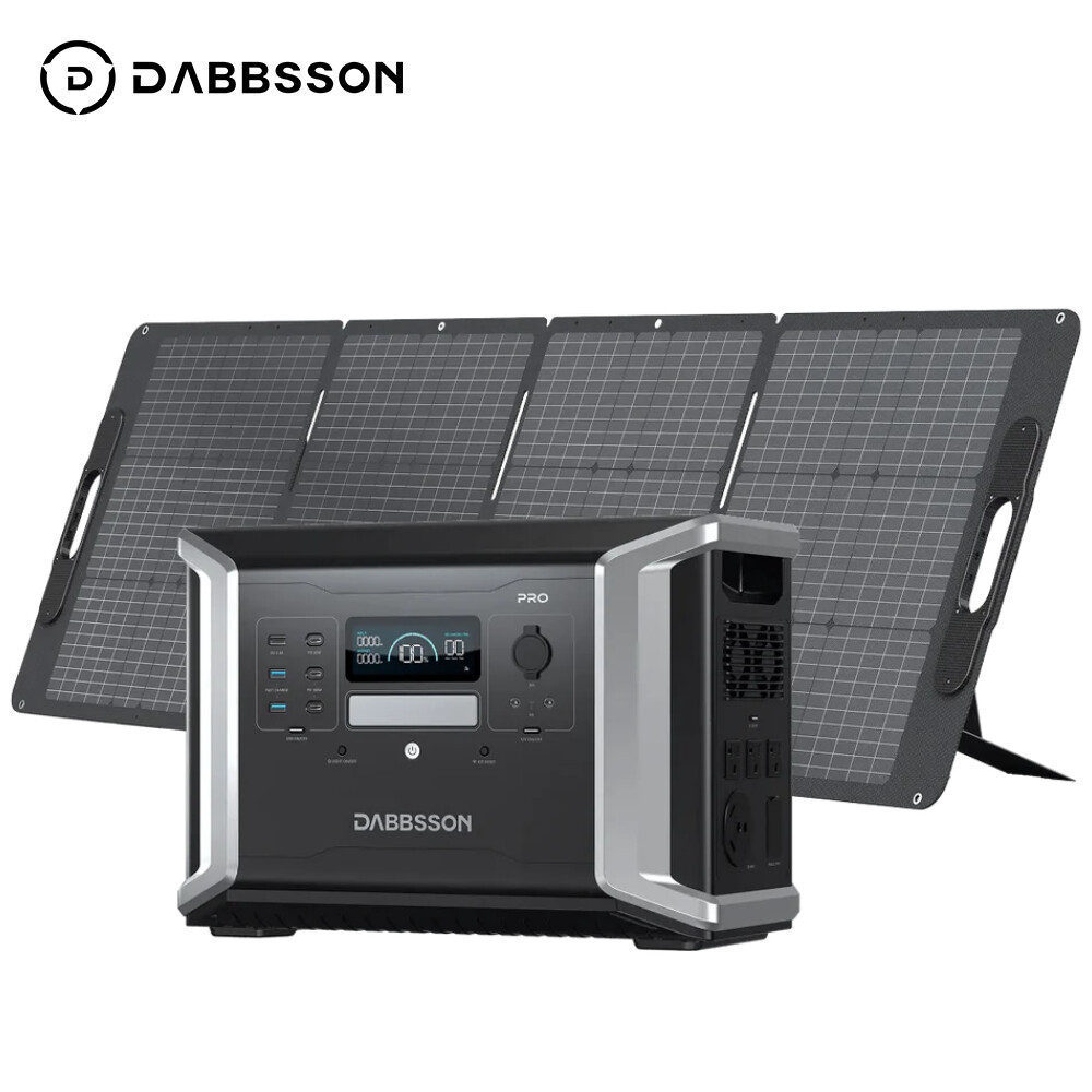 Dabbsson Power Station 1382Wh 2400W Solar Generator w/210W Foldable Solar Panel