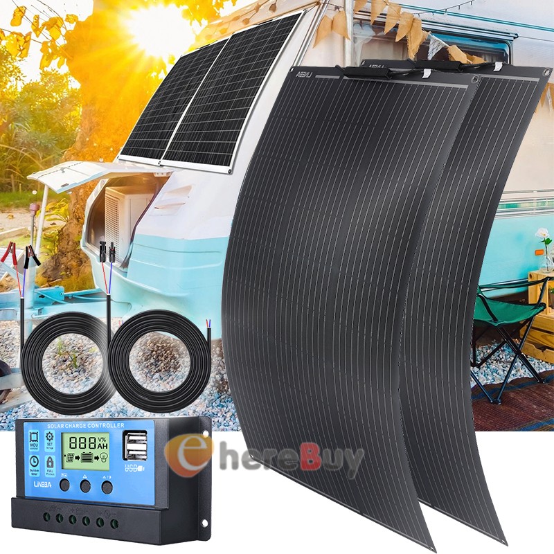 200W 18V Flexible Mono Solar Panel for Home Camper van Caravans Marine Boat RV