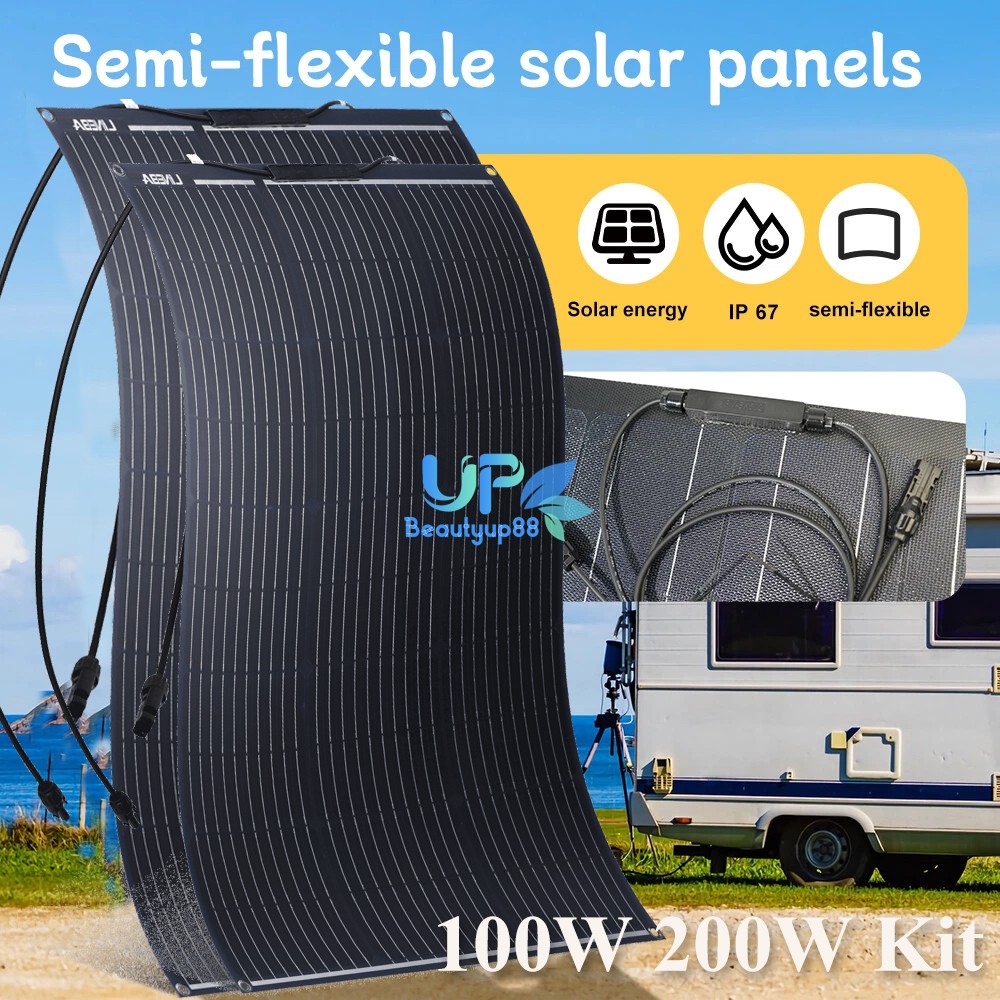 100W 200W Watt Portable Flexible Solar Panel 18V FOR RV Camping Off-Grid Rooftop