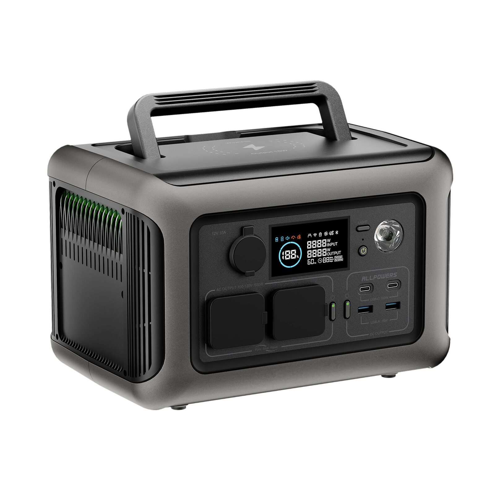 ALLPOWERS 299Wh 600W Portable Power Station Solar Generator Backup For Outdoor