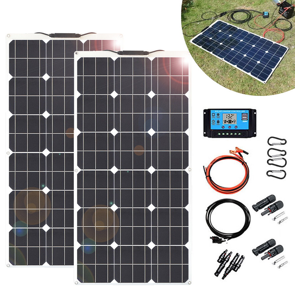 300W Flexible Solar Panel Kit Mono 12V Portable Power Camping RV Battery Charge