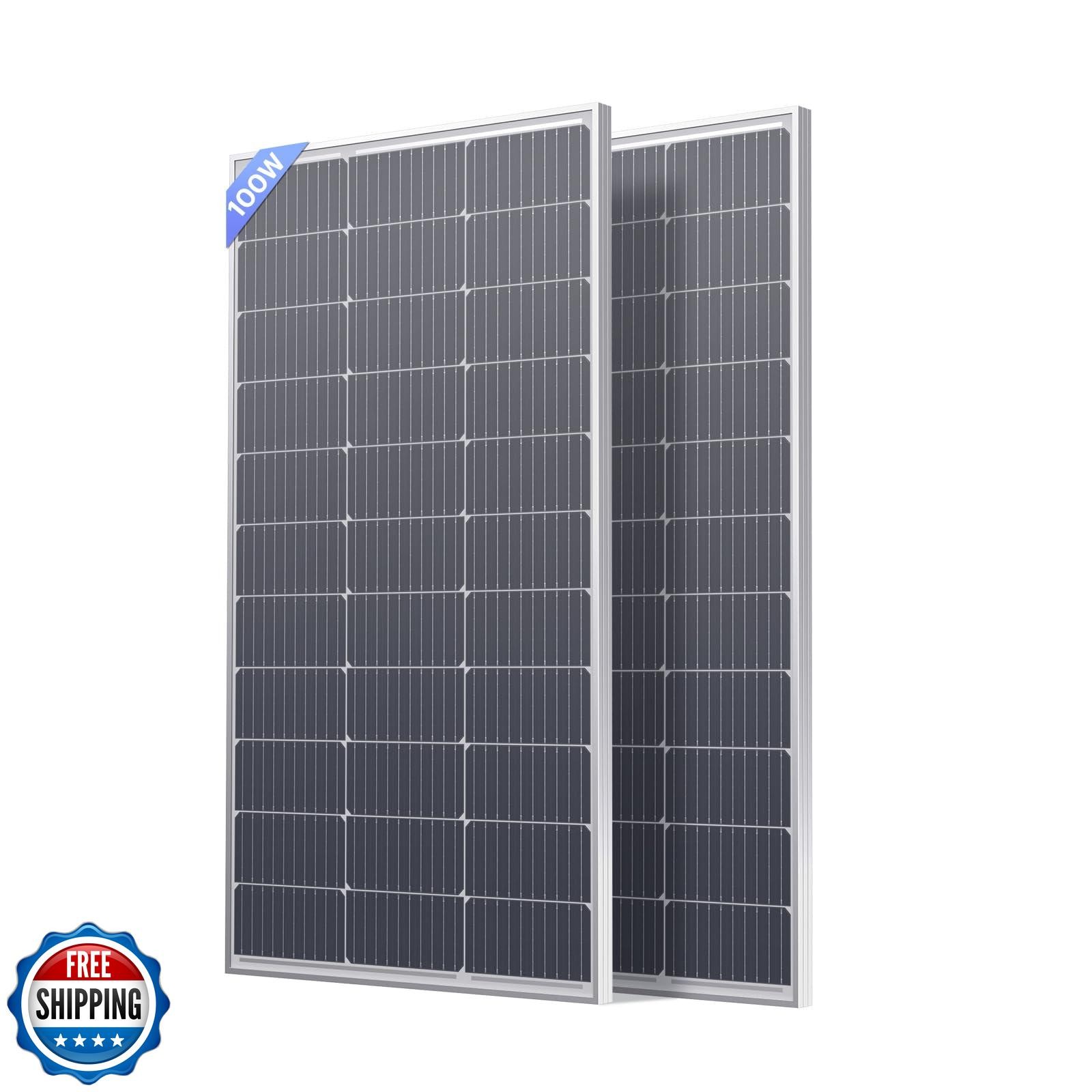 Callsun 200W Solar Panel, 2Pcs 100 Watt Solar Panel 12V 10BB, High Efficiency