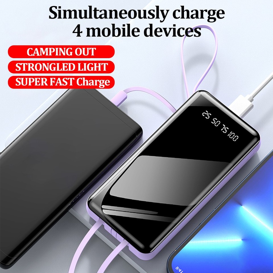 Portable 98000Mah Emergency Power Supply For Outdoor Travel, Spare Battery Pack