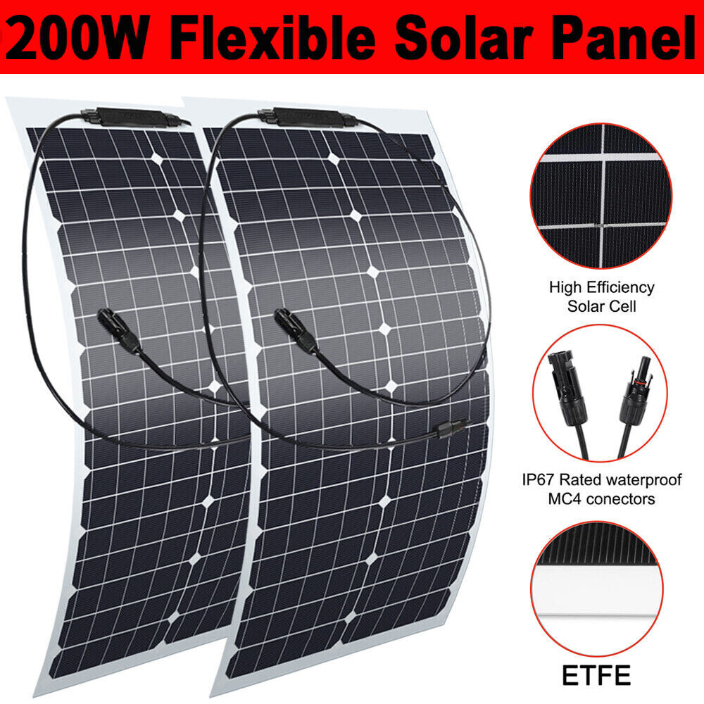400W Solar Panel Flexible 12V Portable Power Mono Camping Home RV Battery Charge