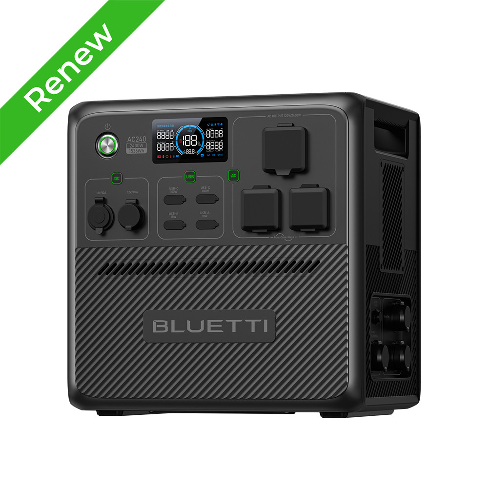 BLUETTI AC240 2400W 1536Wh Power Station Solar Generator Waterproof for Outdoors