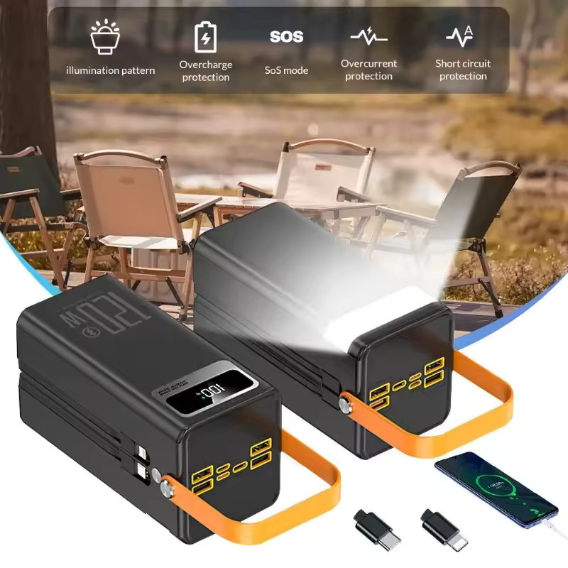 70000mAh 120W Power Bank Portable Large Capacity External Battery Fast Charging