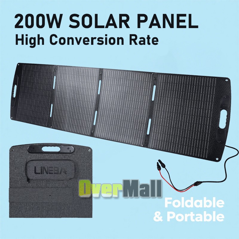 200W Portable Mono Folding Solar Panel Kit 12v Battery Charger Camping Caravans