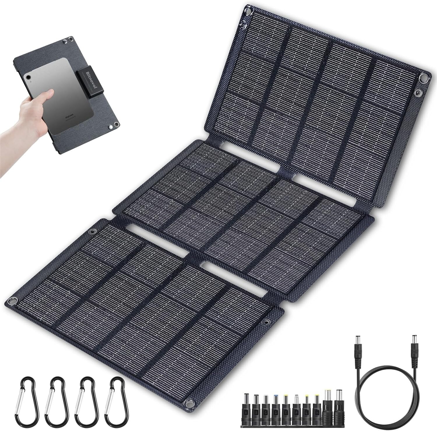 30W Portable Solar Panel IP65 Waterproof Solar Charger with Type-C QC3.0 USB