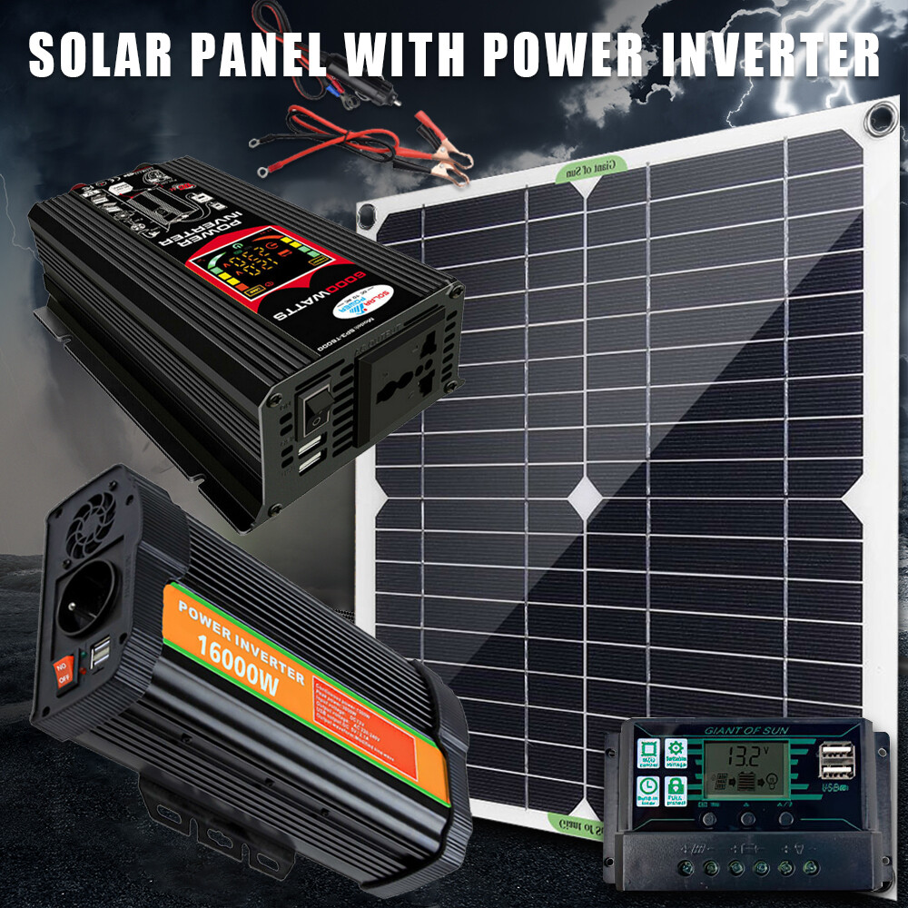 16000W Solar Panel Kit with Controller & Inverter 110V Off Grid For Home Camping