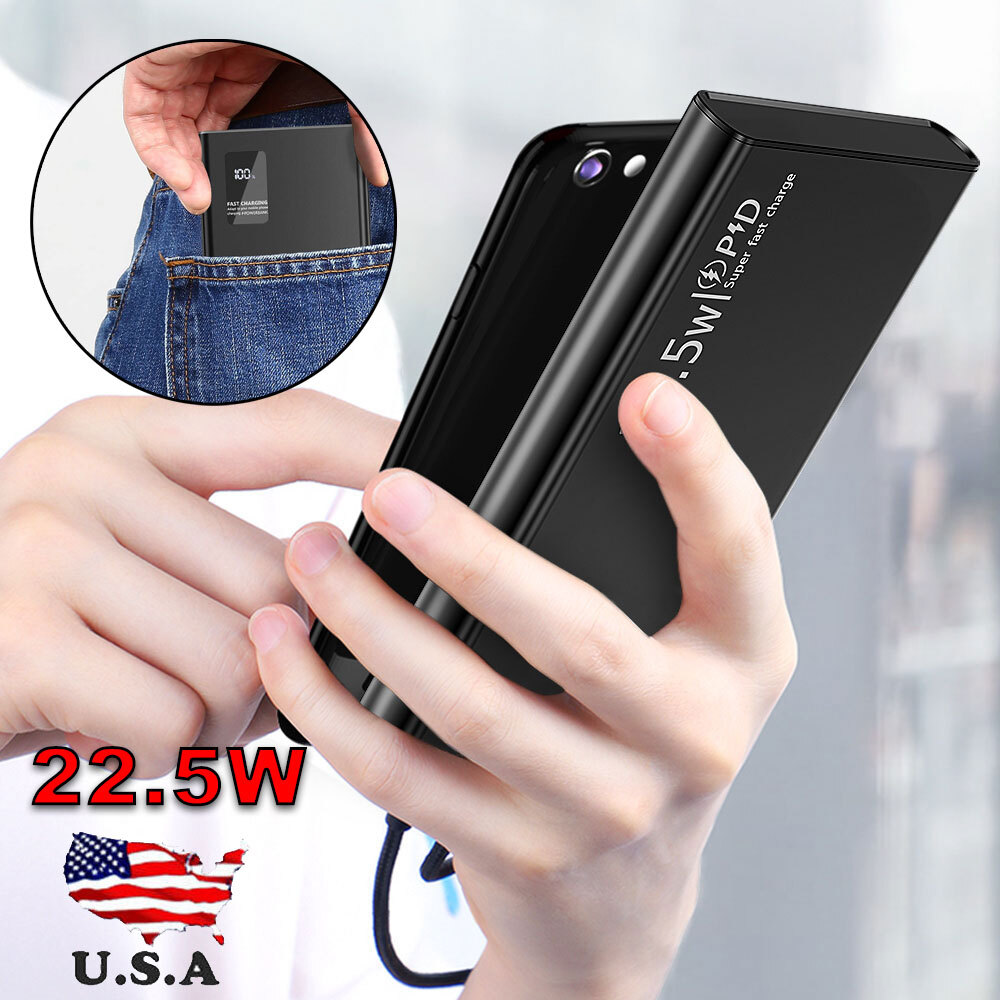 2 USB Power Bank 90000mah Portable External Battery Backup Charger Fast Charging