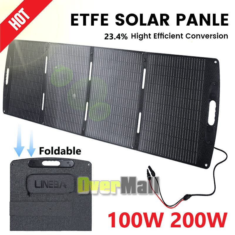 200W Portable Mono Folding Solar Panel Kit 12v Battery Charger Camping Caravans