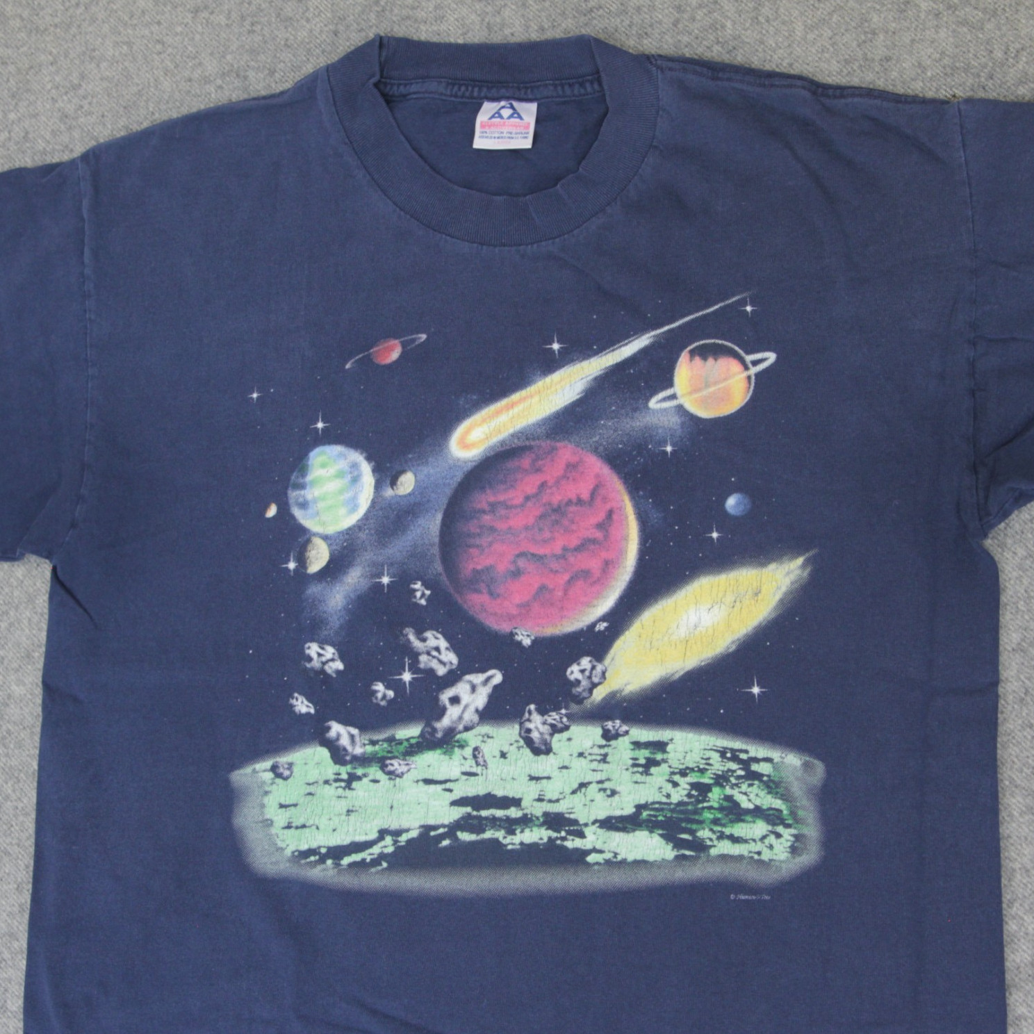 Human-i-Tees T Shirt L VTG Outer Space Solar System Planet Science Astronomy 90s