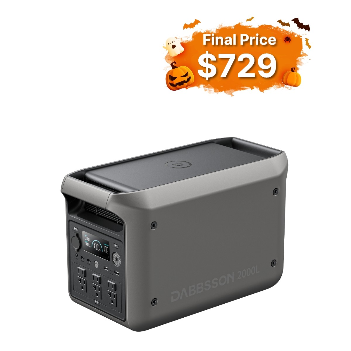 Dabbsson 2000L 2200W 2048Wh Portable Power Station Solar Generator App Control