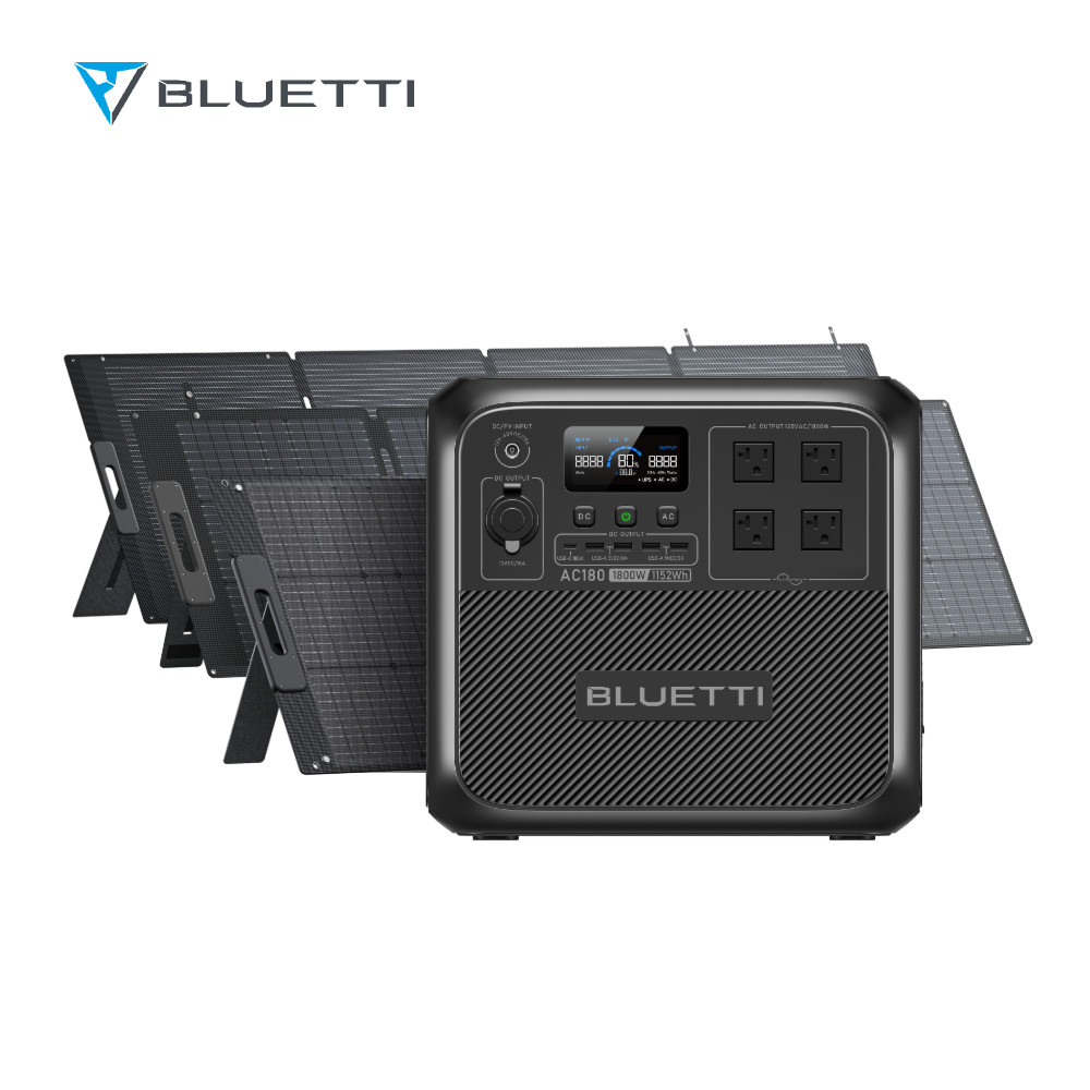 BLUETTI AC180 1800W 1152Wh Portable Power Station with Optional Solar panel Kit