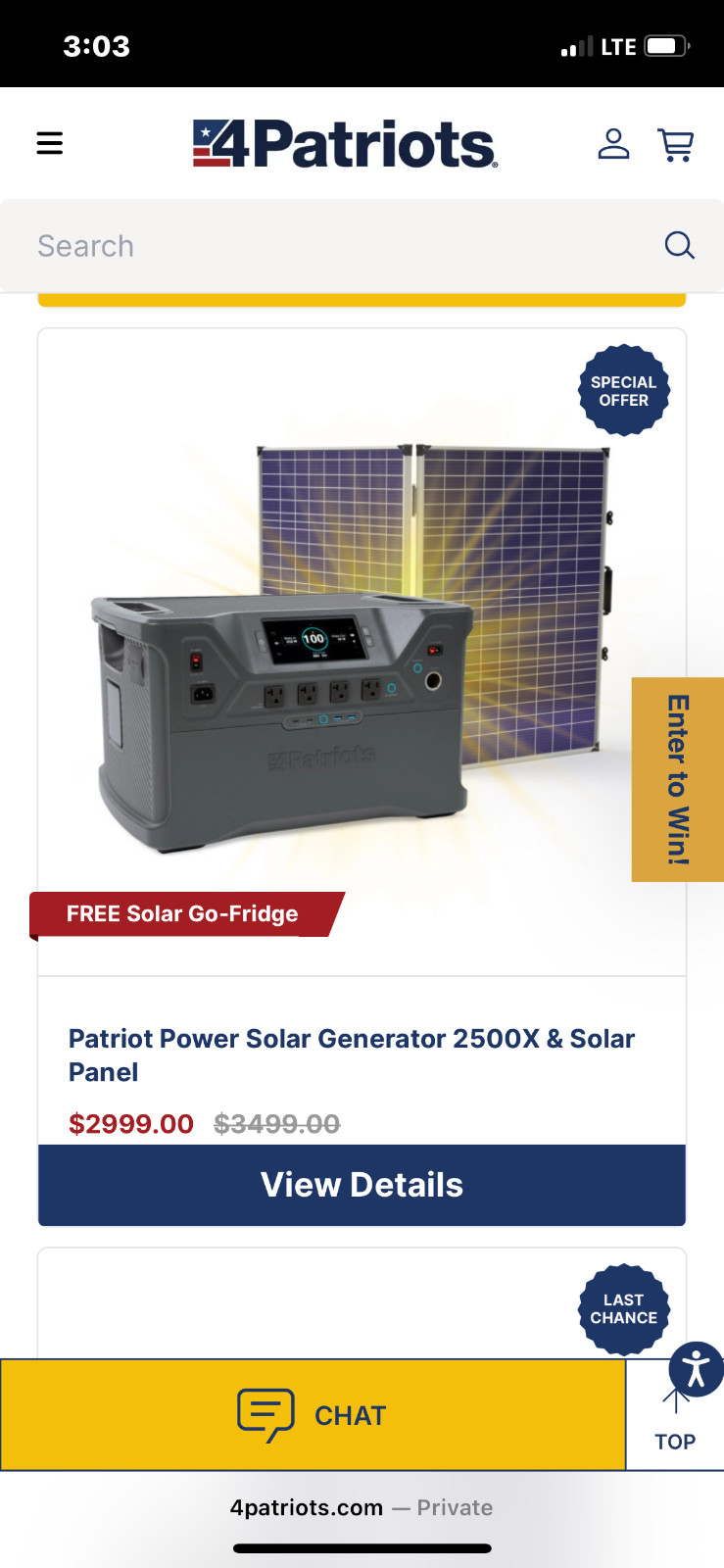 Patriot power solar generator with solar panels, 4000 watts peak  out power