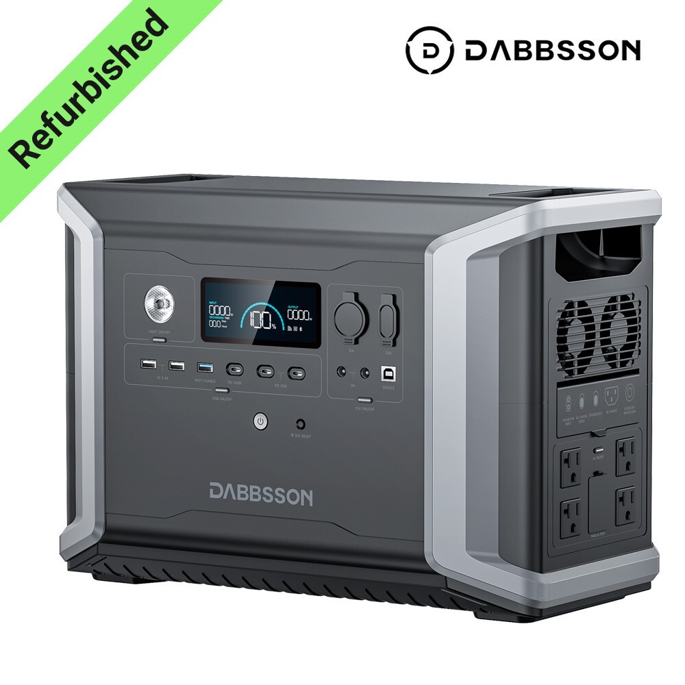Dabbsson Portable Power Station 2330Wh 2200W LiFePO4 Solar Generator Home Backup