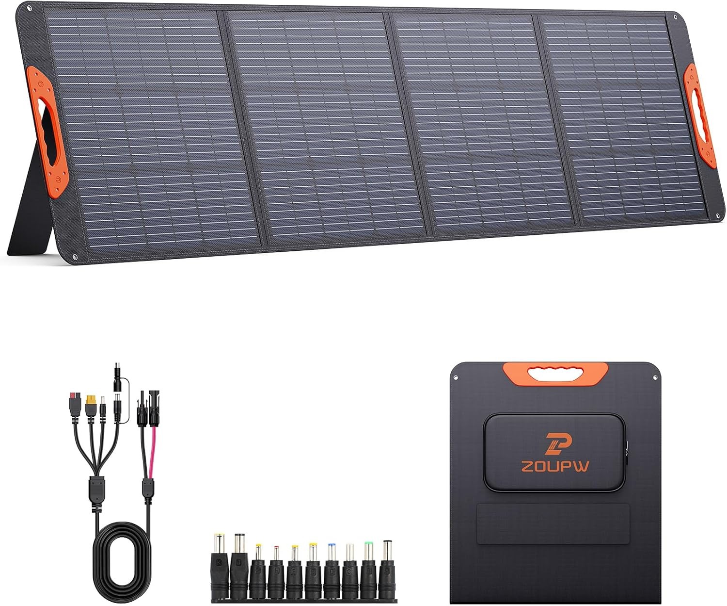 200W Portable Solar Panel for Power Station,RV, Camping w/ 4-in-1 Connectors