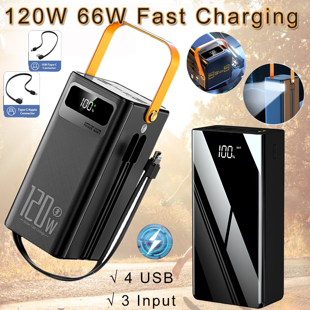 Power Bank 70000mAh 120W Portable Charger External Battery Backup For Cell Phone